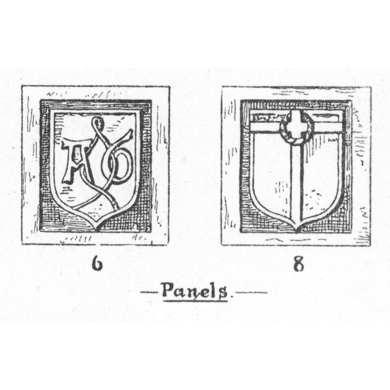 on one of the panels of the basin [cf. FontNotes]); identified as the initials of Alexander Galloway, rector of Kinkell and donor of the font