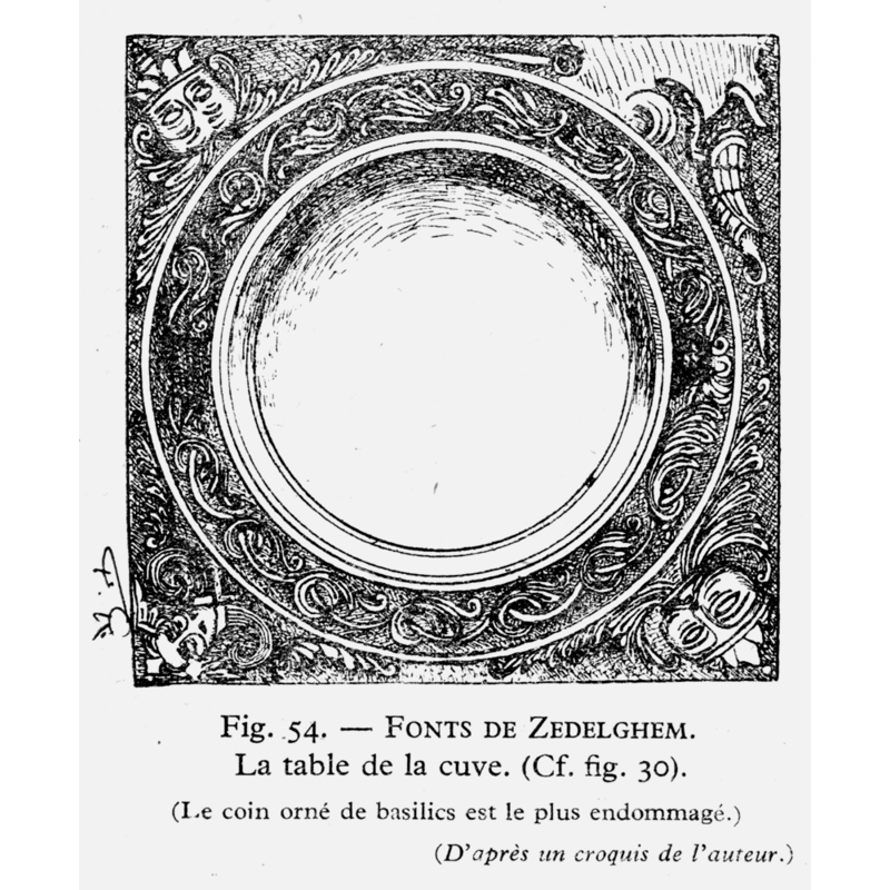 as indicated in the artist's drawing the one corner that was decorated with basilisks has been badly damaged