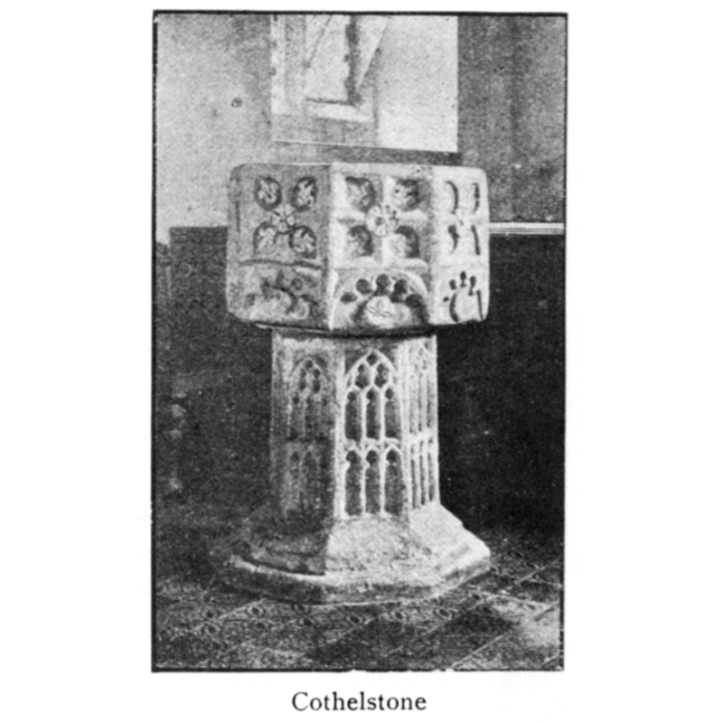 one on each side of the octagonal basin