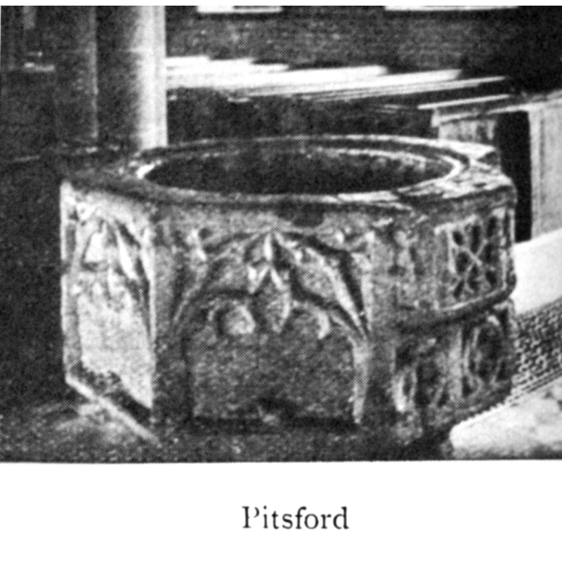 Except on one side where the protrusion is, which is ornamented with a 4-petal flower, two Ogee windows and two quatrefoils