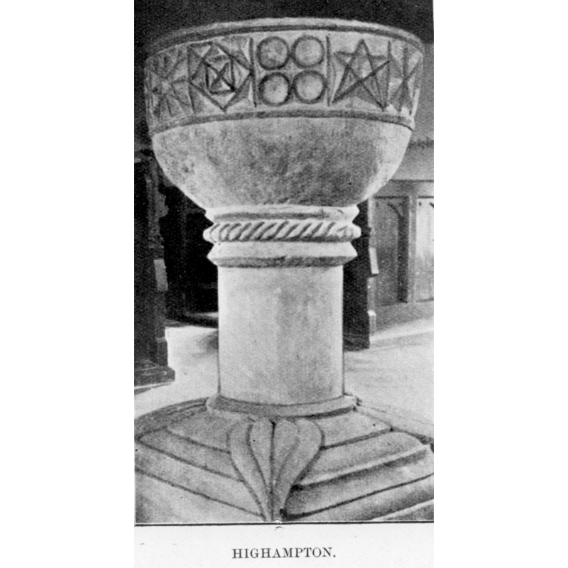 Described in Clarke as 'varied Norman ornament': circles, stars. pentagon, geometric, etc.
