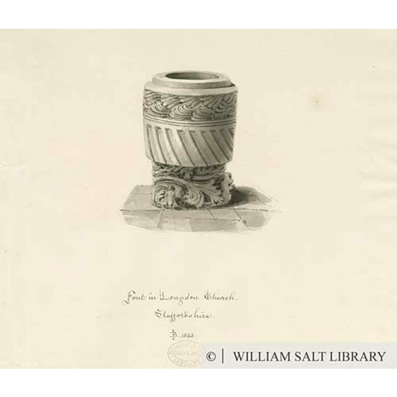 notice that at the time of this drawing [mid-19th century?] the foliated block rested directly on the ground