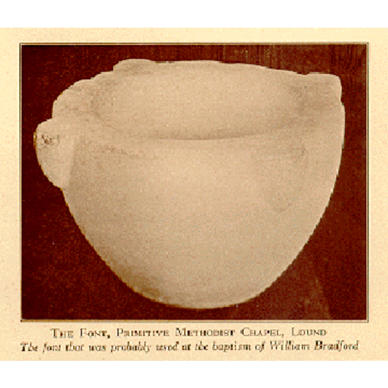 the captions claims this is the original Norman bowl from Austerfield [cf. Font notes]