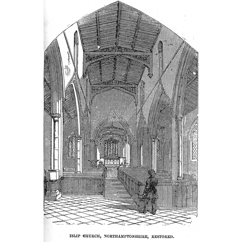Drawing in The Illustrated London News issue for 2 December 1854 -- The church interior right after the re-opening of the church on Nov. 1, 1854, after extensive renovations
