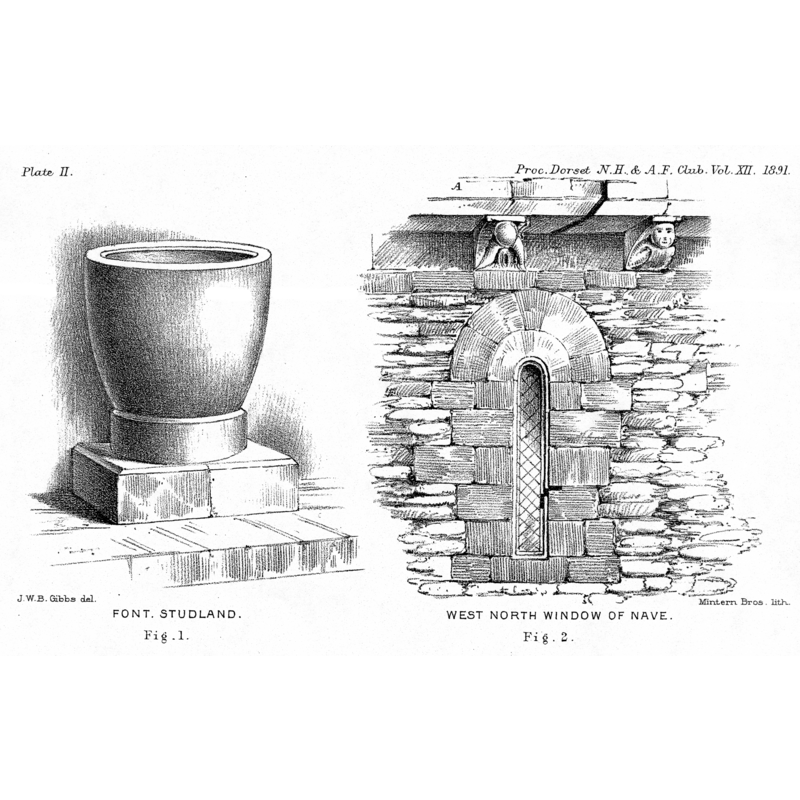 Hardy (1891) suggests that the base of the font was originally part of the north-east window, which would have been much like the north-west illustrated here