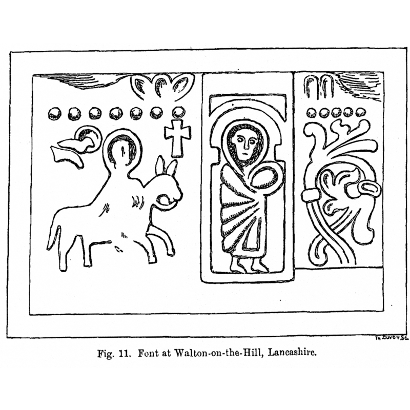 a cross over Mary's head