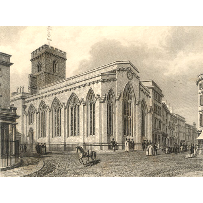 view of the new church of St. Martin; opened in June 1822 it was demolished in 1896 [cf. FontNotes]