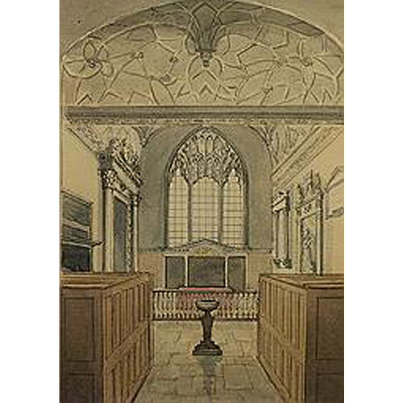 the 18th-century (?) font in the context of the Lumley Chapel