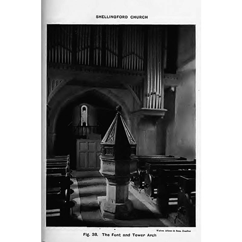 the font and cover in the context of the west end of the nave