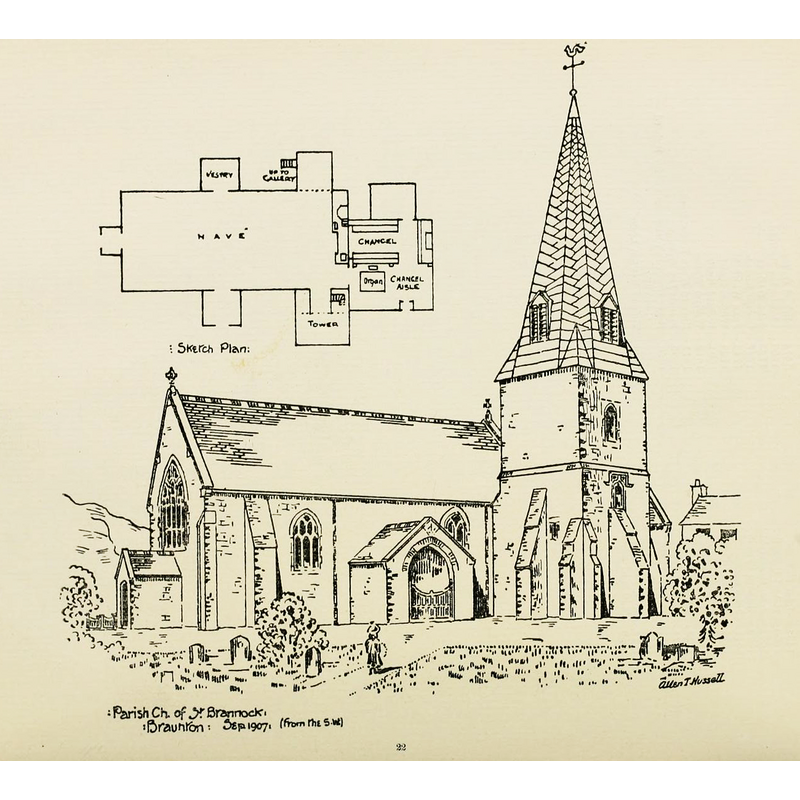 the artist's annotation reads "from the S.W.", but the view appears to be northeast