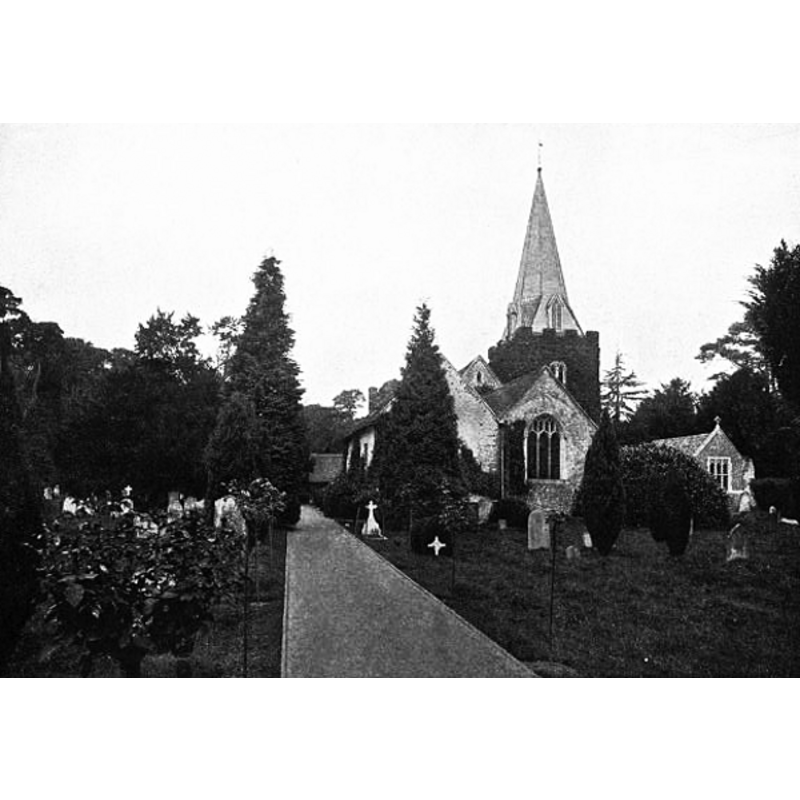 ca. 1920; notice the spire over the tower, later removed