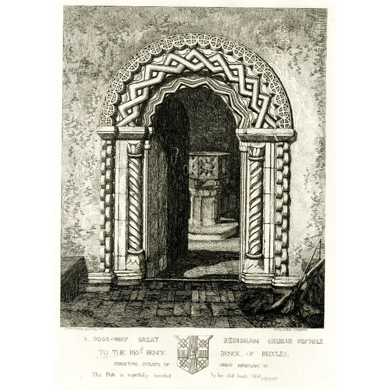 the font seen through the open south door ca. 1810
