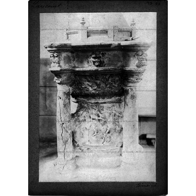 on the stem of the font