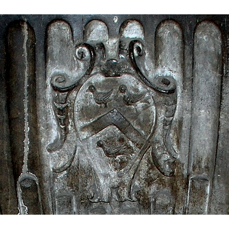 "A chevron inter three birds? ....." -- on the east side of the basin [re-carved? cf. FontNotes]