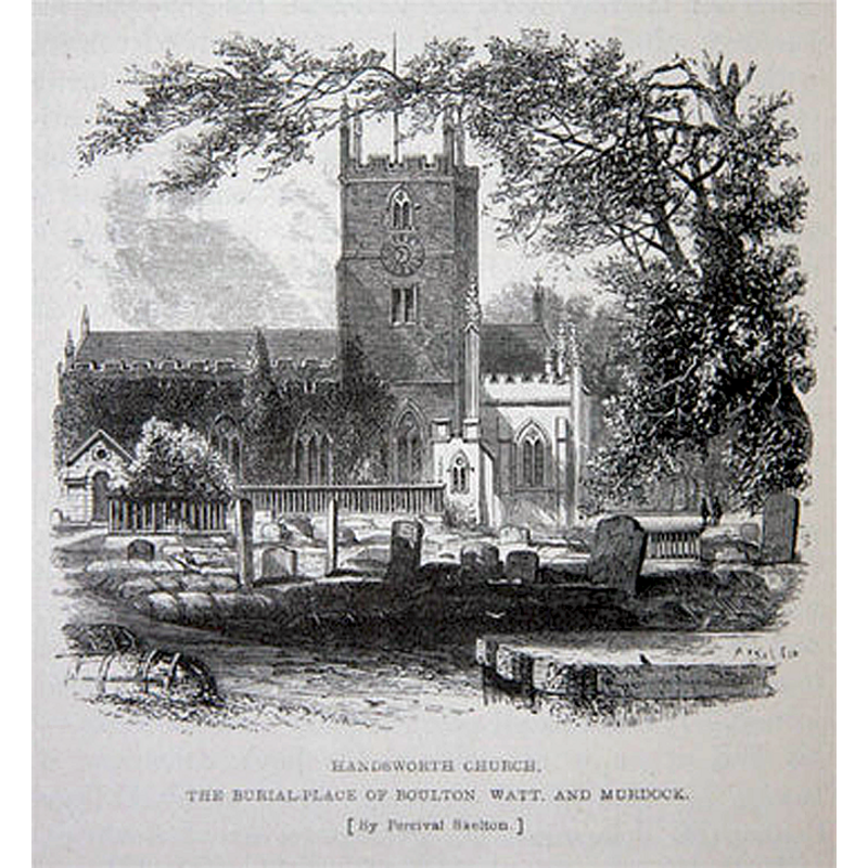 1865 engraving of Handsworth Church (before the 1876 restoration)
