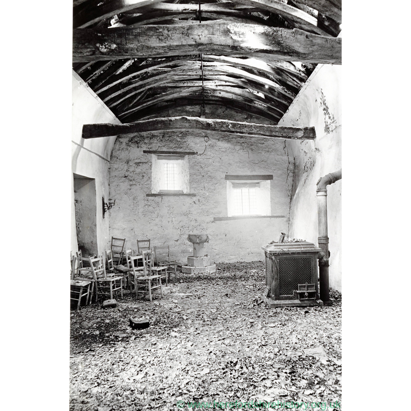 the church interior before the restoration -- Source caption: "