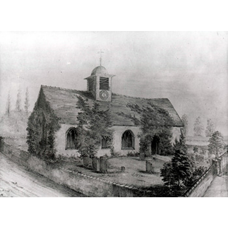 Source caption.: "Saint Cuthbert's church before 1845 [Z50/10/1]"


Source caption for INT WEST WITH FONT PIC: "Saint Cuthbert's Bedford interior looking west in 1974 [Z50/10/10]"