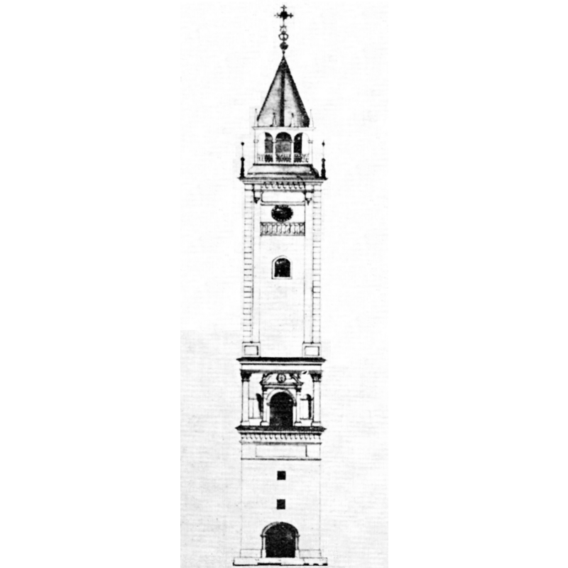 Source caption: "John III Sobieski Tower of St. John's Cathedral in Warsaw, over 70 m tall, built 1688-1692."