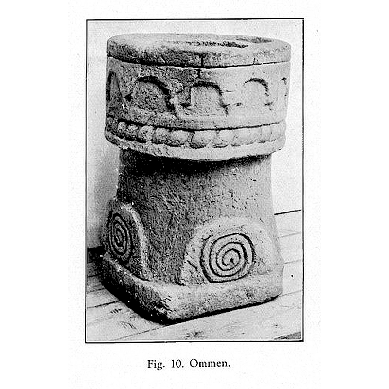 the round arches are very irregular, some of the resembling horseshoe; on very short columns devoid of detail