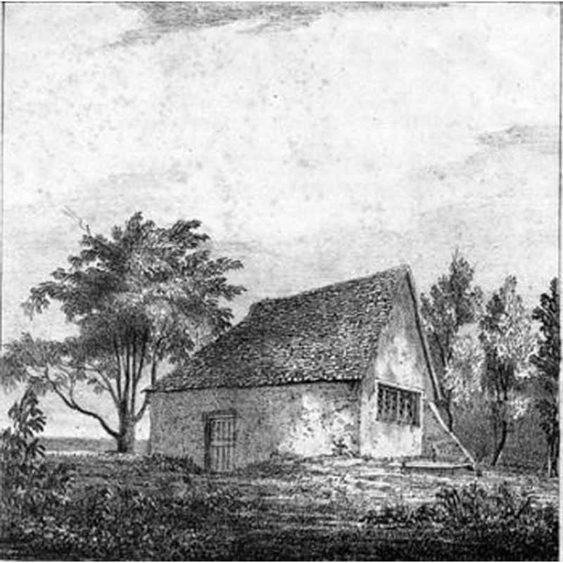 Source caption: "St Agatha’s Church, 1827"