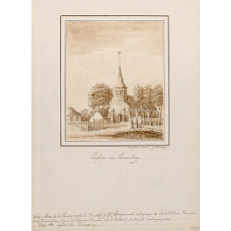 Like the watercolour of the baptismal font in this church, this is signed with a date a day earlier -- the caption beneath the drawing refers to page 166 of Camille Enlart's 'Monuments religieux de l'architecture romane et de transition dans la région picarde' (Amiens, 1895 )