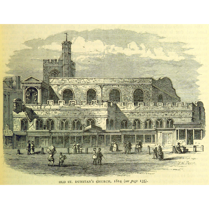 Old St. Dunstan's in the early 12thC; it was demolished in the late-19thC