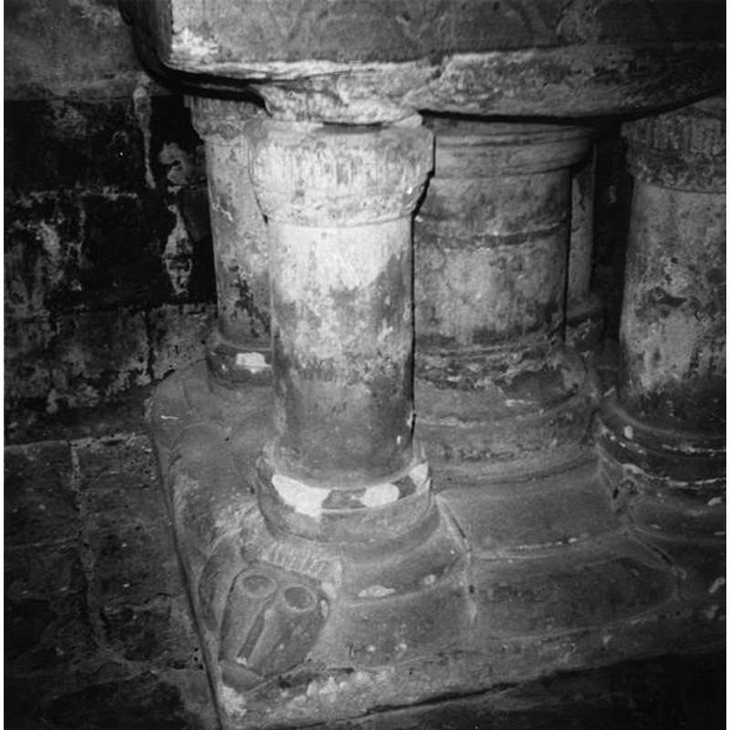 on the columns of the base