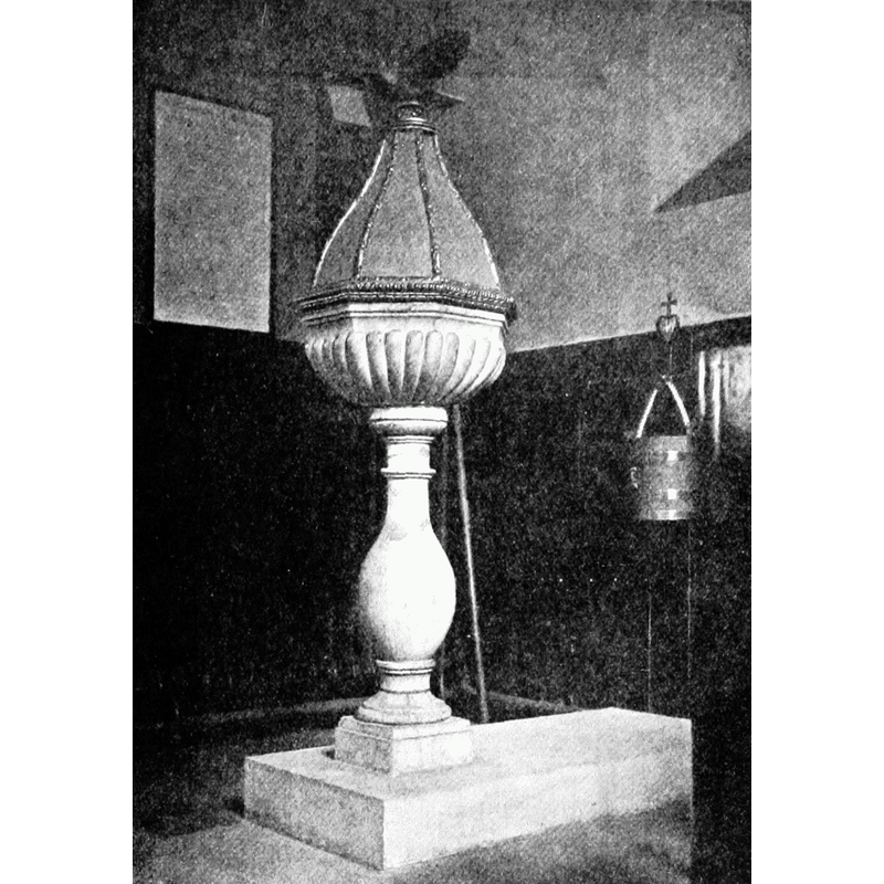 the 17thC font in Chelsea Old Church