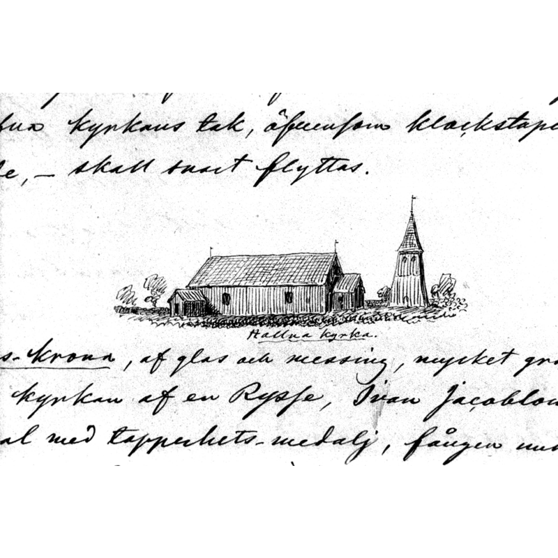 the old wooden church at Halna ca. 1862