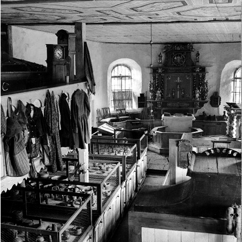the old church was used as a "fornminnesmuseum" at the time -- it was restored as a church in the 1970s when the museum contents were removed to another location
