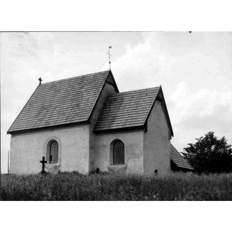 photograph taken after the old church was stripped of all the later additions and reduced to its original medieval structure
