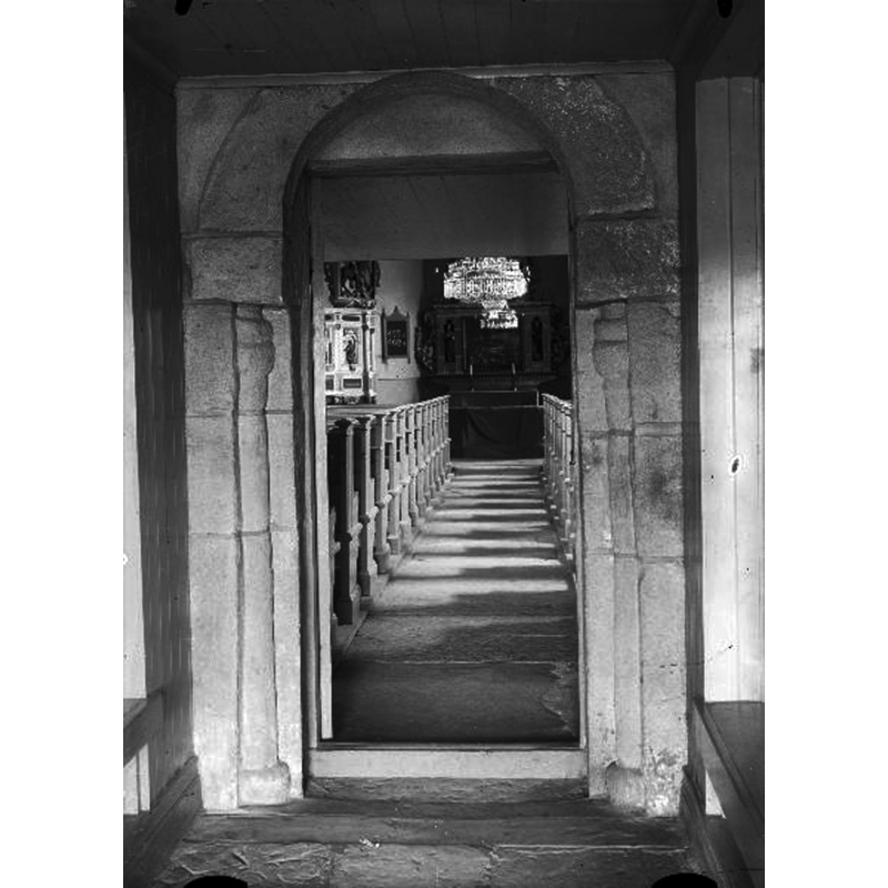 with a partial view of the interior -- photograph probably early 20thC