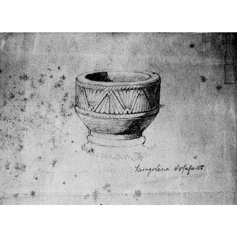 Source caption: "Dopfunt, 1100-talet. Foto efter teckning av Gustaf Brusewitz."