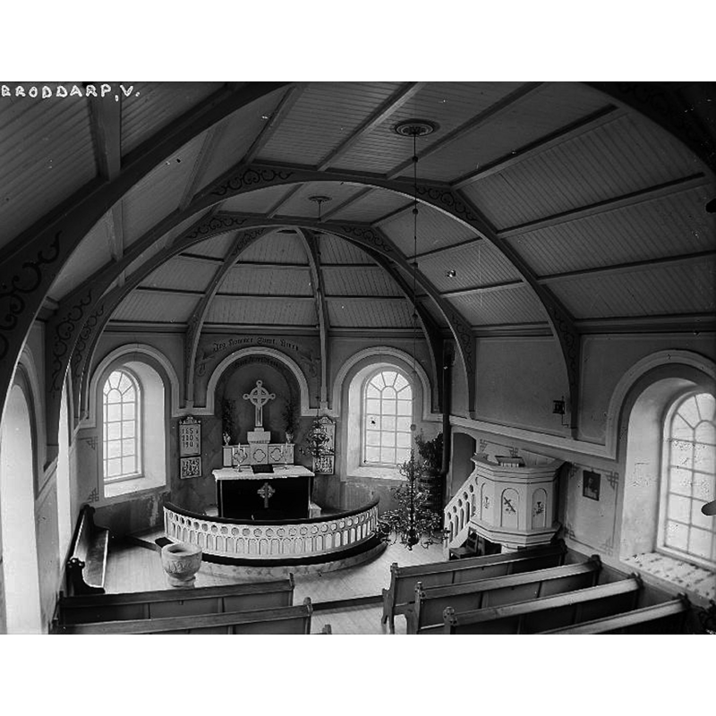 the medieval font in the context of the new church interior