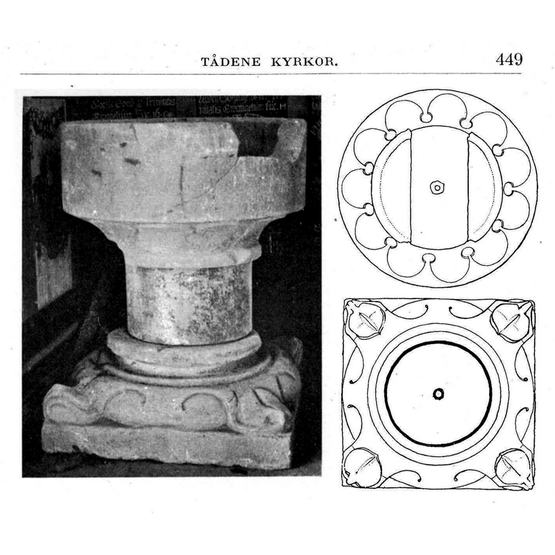 the drawing is by Gust. Glason in Sveriges kyrkor