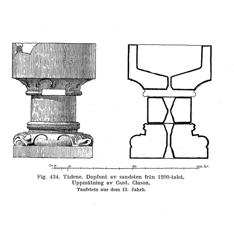 the drawing is by Gust. Glason in Sveriges kyrkor