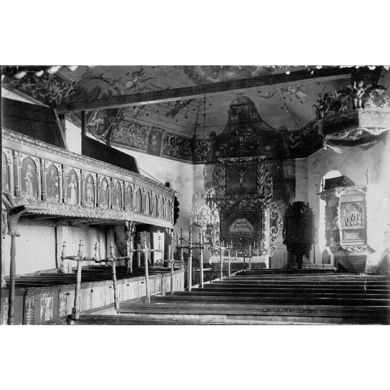 view of the church interior before the expansion and modifications of 1900