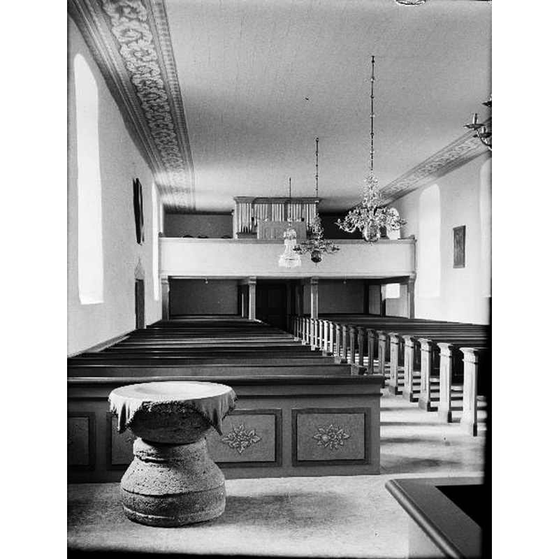 the church interior, looking west