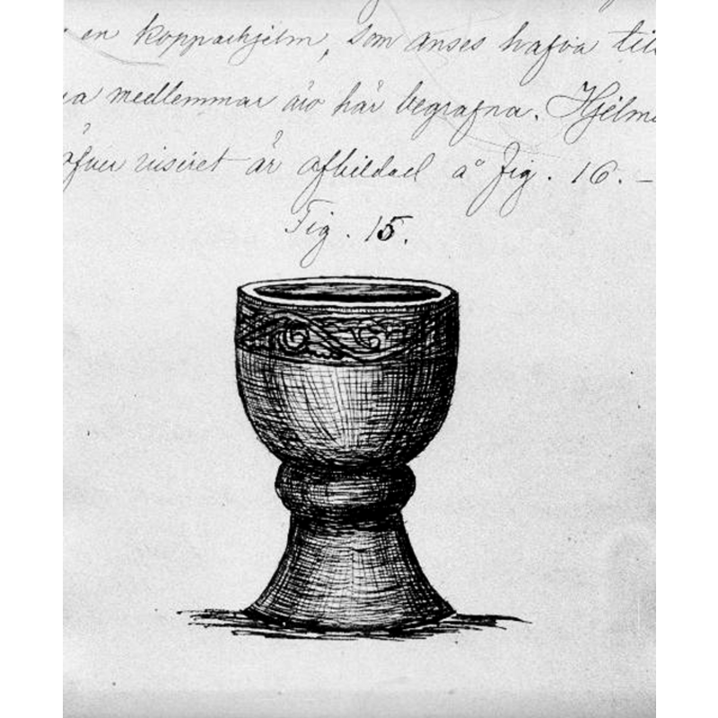 Source caption: "Gärdhems kyrka [...] Dopfunt, sandsten, 1200-talet. Foto efter teckning ur Djurklou: Elfsborgs län 1868."