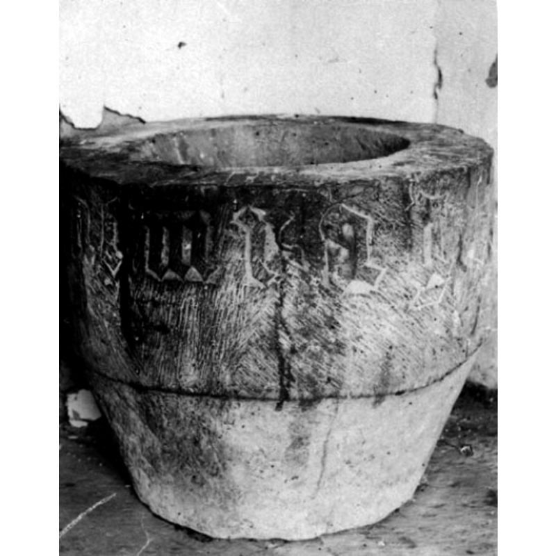 Source caption: "Kuppa till dopfunt i Kinne-Kleva kyrka."