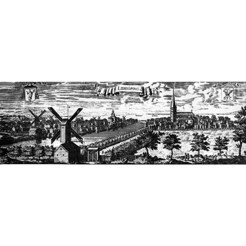 in a ca. 1700 view of Lidköping