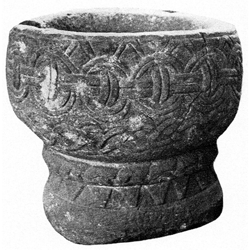 Source caption: "Mårdaklevs kyrka. Dopfunt"
