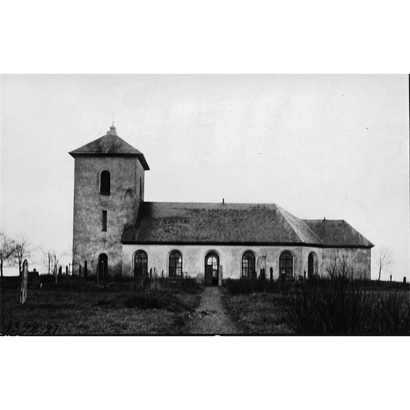 Source caption; "Gestads kyrka [...] Kyrkan från söder."