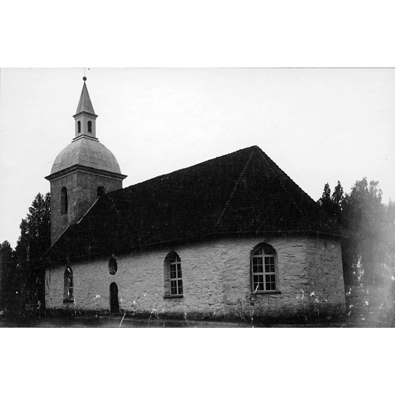 Source caption; "Nössemarks kyrka [...] Kyrkan från sydöst."