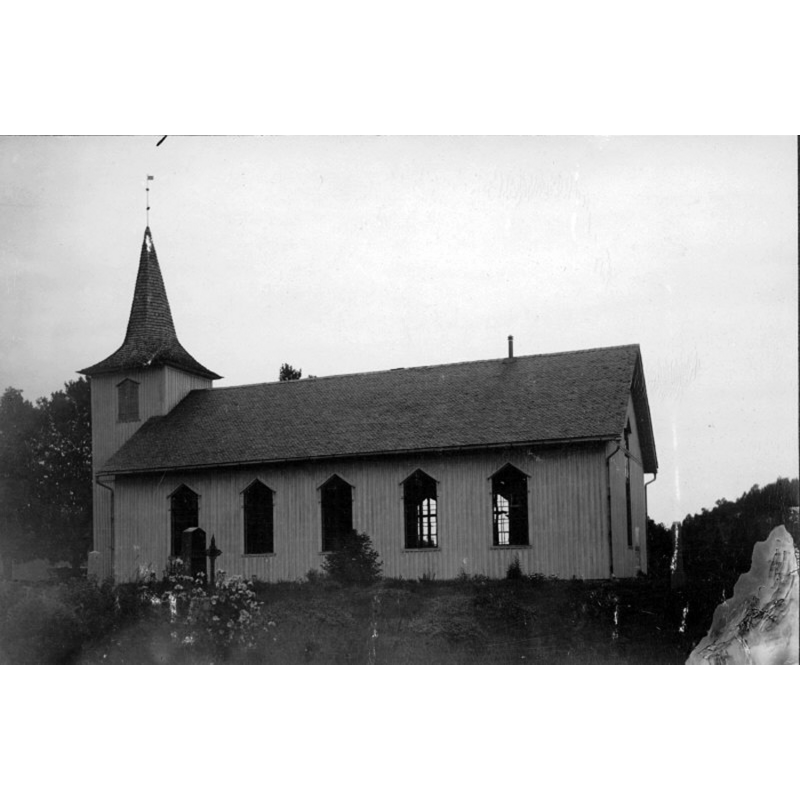 Source caption: "Tisselskogs kyrka [...] Kyrkan från söder."
