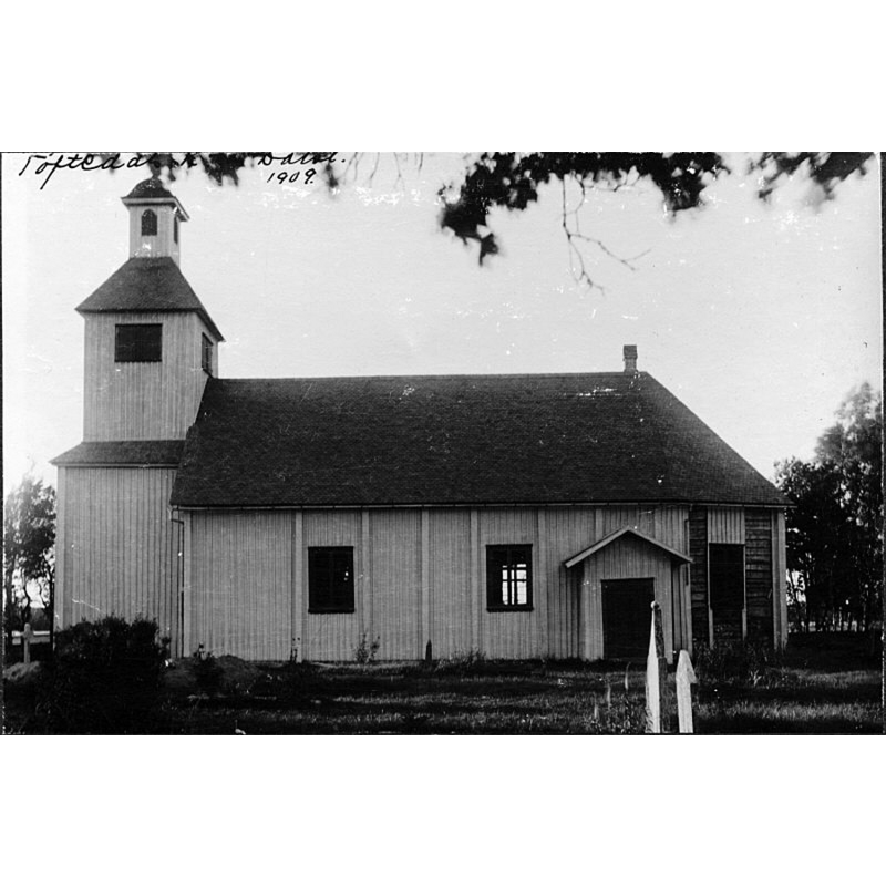 Source caption: "Töftedals kyrka [...] Kyrkan från söder."