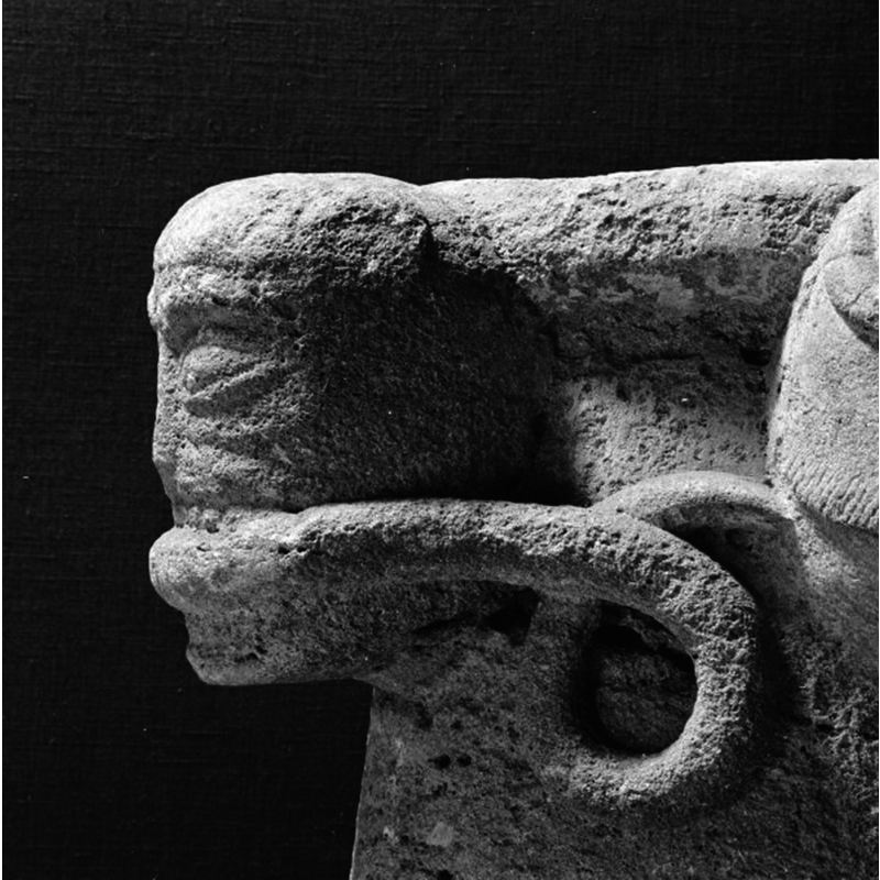 Source caption: "Österfärnebo kyrka [...] Detalj av skaftet. Fabeldjur."