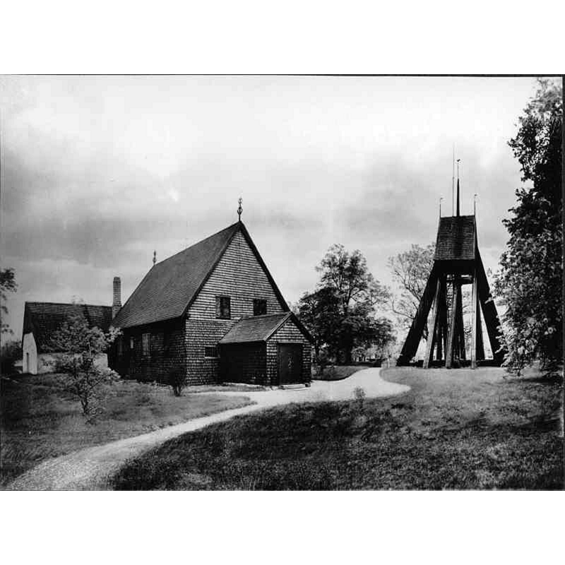 Source caption: "Tångeråsa kyrka [...] Kyrkan från nordväst."