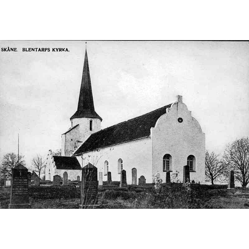 Source caption: "Blentarps kyrka [...] Kyrkan från sydöst."