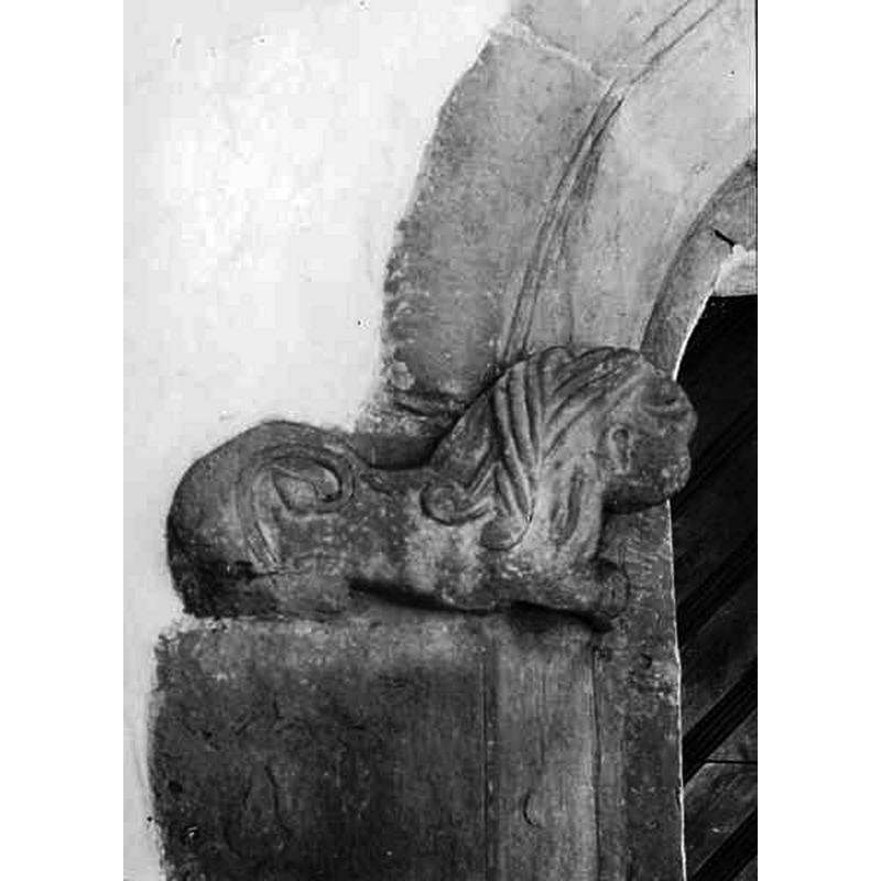 Source caption: "Blentarps kyrka [...] Portal. Detalj av kapitäl."